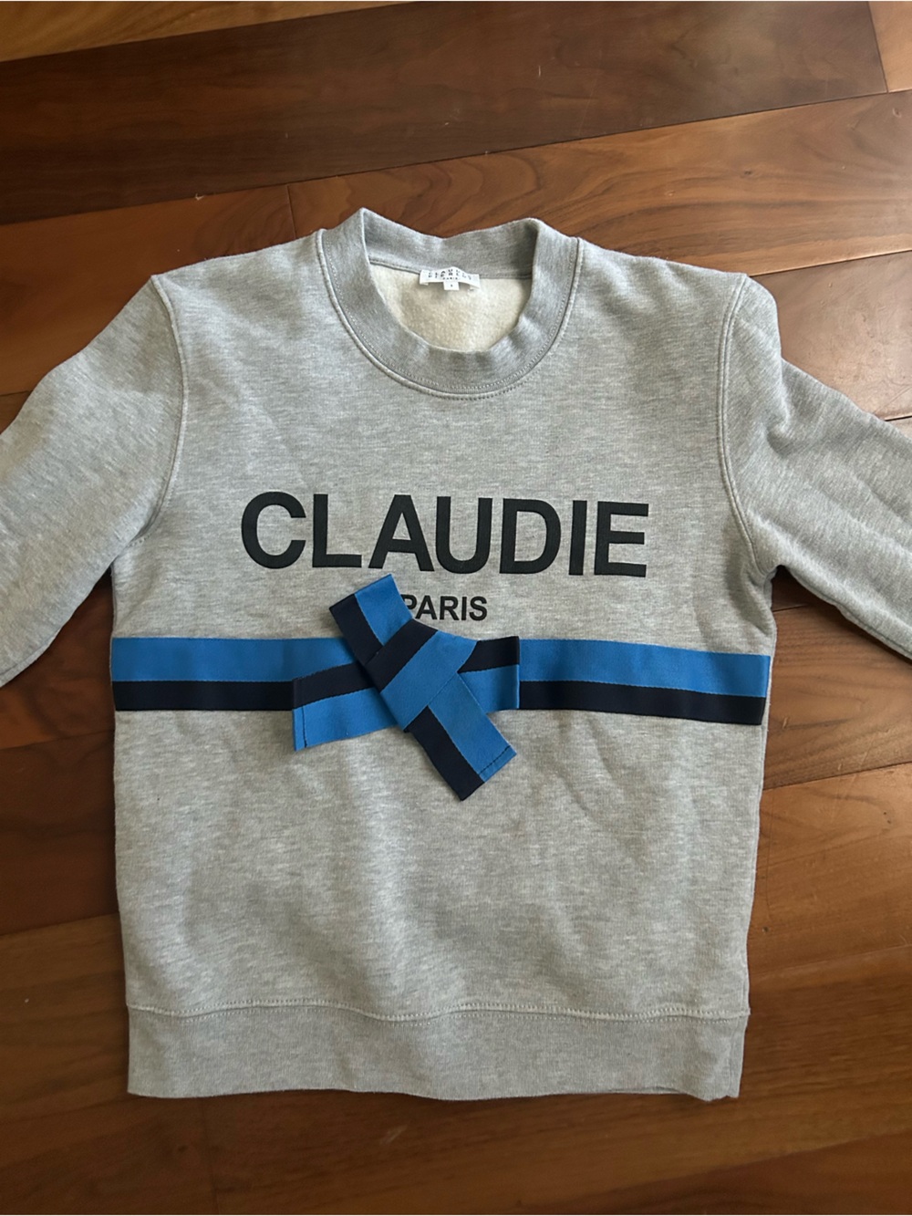 Claudie Pierlot Grey Sweatshirt with Blue Stripes